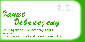 kanut debreczeny business card